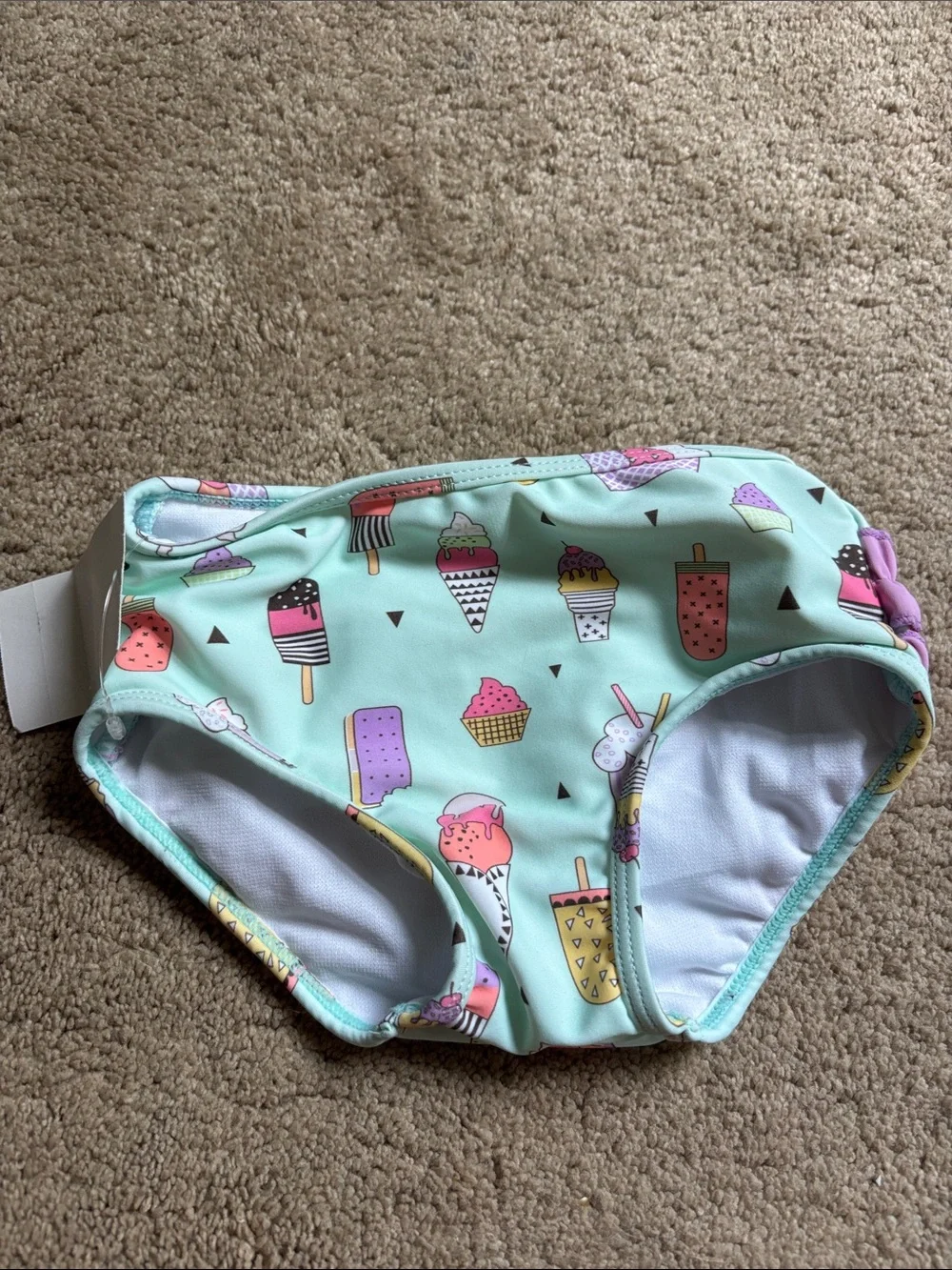 NWT Ruffle Butts Purple Ruffle Swim Bottoms for Kids 3T